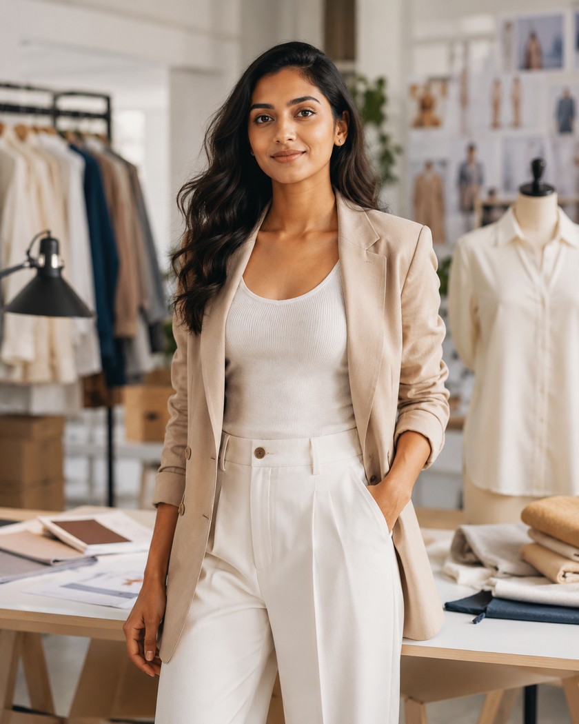 Ladieswear sourcing portfolio showing premium fashion-led garment direction